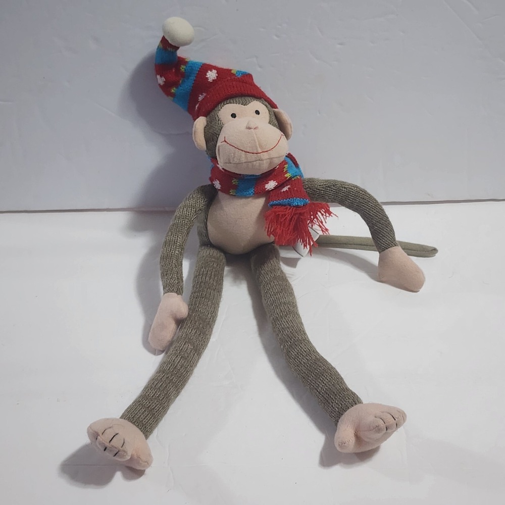 Gund Knit Monkey Long Legs Sock 4036778 Winter Scarf & Hat Plush 19"